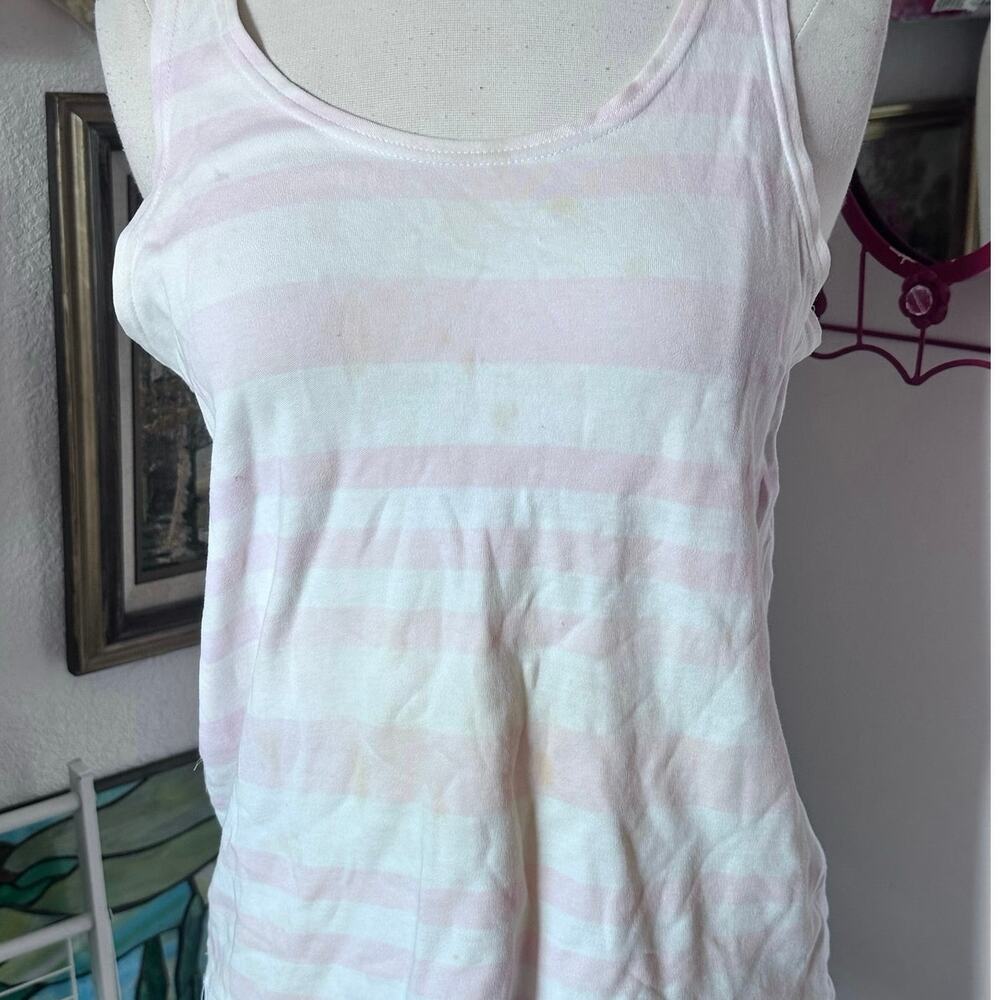 christian dior seperates, pink and yellow striped tank top - Picture 2 of 5